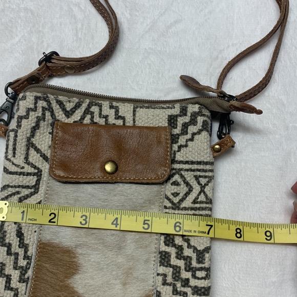 Myra Bag Bags Myra Canvas Cowhide Leather Crossbody Adjustable